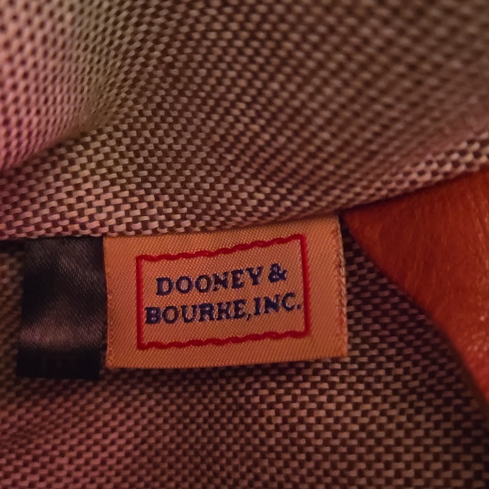 Dooney & Bourke White and Tan Leather Drawstring Bucket Bag - Picture 6 of 7